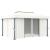 Pavilion cu perdele & șiruri lumini LED, alb crem, 4x3 m GartenMobel Dekor