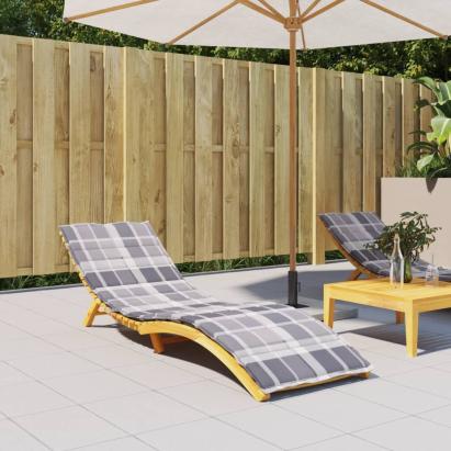 Pernă de șezlong, gri carouri, 200x70x3 cm, textil Oxford GartenMobel Dekor