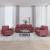 Set canapea cu perne, 3 piese, roșu vin, material textil GartenMobel Dekor