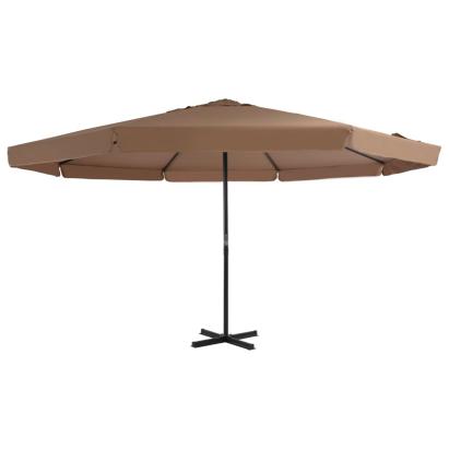 Umbrelă soare exterior cu stâlp aluminiu gri taupe 500 cm  GartenMobel Dekor