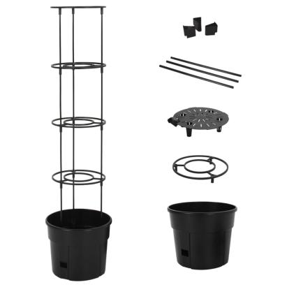Ghiveci cultivare roșii, antracit, Ø 29,5x115 cm, polipropilenă GartenMobel Dekor