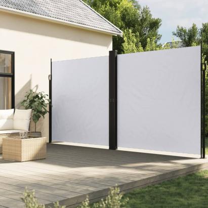 Copertină laterală retractabilă, alb, 200x1000 cm GartenMobel Dekor