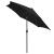 Umbrelă de soare, LED-uri și stâlp aluminiu, negru, 300 cm GartenMobel Dekor
