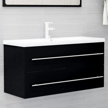 Dulap de chiuvetă, negru, 100x38,5x48 cm, PAL GartenMobel Dekor