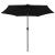 Umbrelă de soare cu LED și stâlp aluminiu, negru, 270 cm GartenMobel Dekor