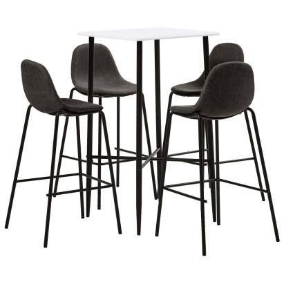 Set mobilier de bar, 5 piese, gri închis, material textil GartenMobel Dekor