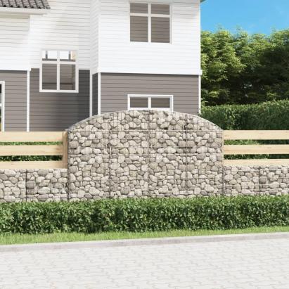 Coș gabion arcuit 200x30x120/140 cm fier galvanizat GartenMobel Dekor