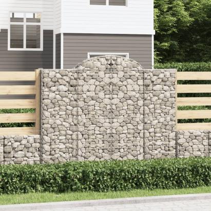 Coșuri gabion arcuite 2 buc, 200x30x160/180 cm, fier galvanizat GartenMobel Dekor