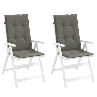 Perne scaun cu spătar înalt 2 buc. melanj gri 120x50x4cm textil GartenMobel Dekor