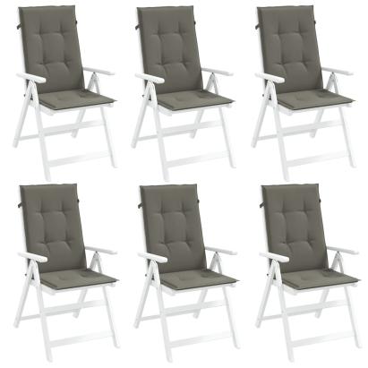 Perne scaun cu spătar înalt 6 buc. melanj gri 120x50x4cm textil GartenMobel Dekor