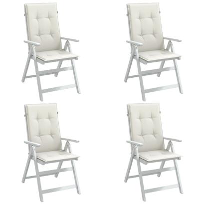 Perne scaun spătar înalt, 4 buc. melanj crem 120x50x4 cm textil GartenMobel Dekor
