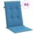 Perne scaun spătar înalt 6buc melanj albastru 120x50x4cm textil GartenMobel Dekor