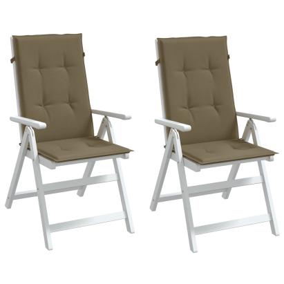 Perne scaun spătar înalt 2buc melanj gri taupe120x50x4cm textil GartenMobel Dekor