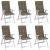 Perne scaun spătar înalt 6buc melanj gri taupe120x50x4cm textil GartenMobel Dekor