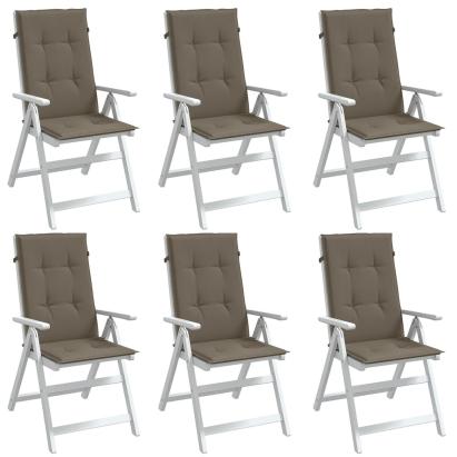 Perne scaun spătar înalt 6buc melanj gri taupe120x50x4cm textil GartenMobel Dekor