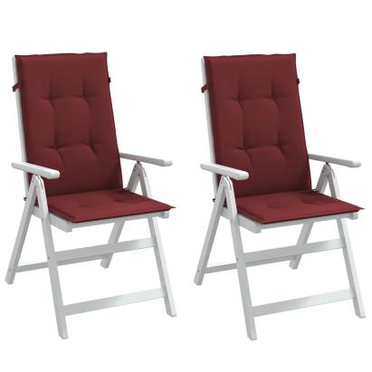 Perne scaun cu spătar înalt, 2 buc. roșu vin 120x50x4 cm textil GartenMobel Dekor