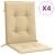 Perne scaun cu spătar mic, 4 buc. melanj bej 100x50x4 cm textil GartenMobel Dekor