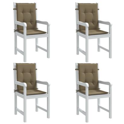 Perne scaun cu spătar mic 4 buc. melanj taupe 100x50x4cm textil GartenMobel Dekor