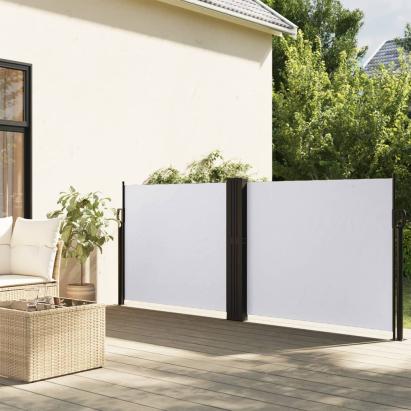 Copertină laterală retractabilă, alb, 120 x 1200 cm GartenMobel Dekor