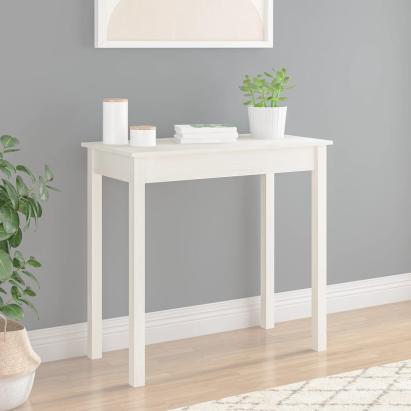 Masă consolă, alb, 80x40x75 cm, lemn masiv de pin GartenMobel Dekor