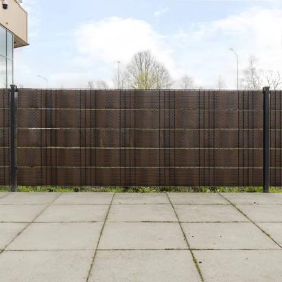 Paravan pentru balcon 10 buc. maro și negru 255x19 cm poliratan GartenMobel Dekor