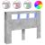 Tăblie de pat cu LED, gri beton, 140x18,5x103,5 cm, lemn GartenMobel Dekor
