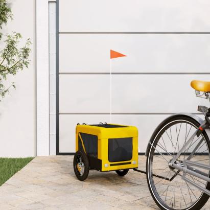 Remorcă bicicletă animale companie galben/negru oxford/fier GartenMobel Dekor