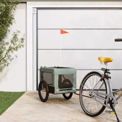 Remorcă bicicletă animale companie gri/negru textil oxford/fier GartenMobel Dekor