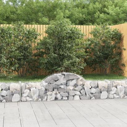 Coșuri gabion arcuite 9 buc, 200x30x40/60 cm, fier galvanizat GartenMobel Dekor