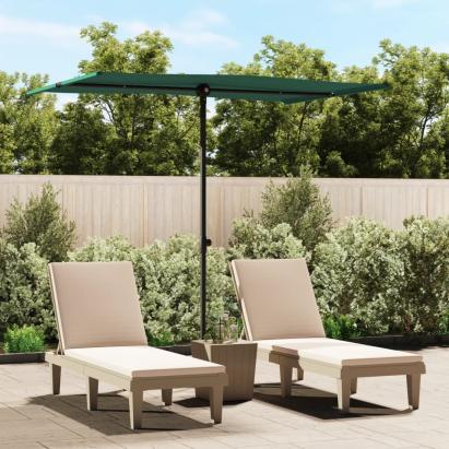 Umbrelă de soare de exterior, stâlp aluminiu, verde, 2 x 1,5 cm  GartenMobel Dekor