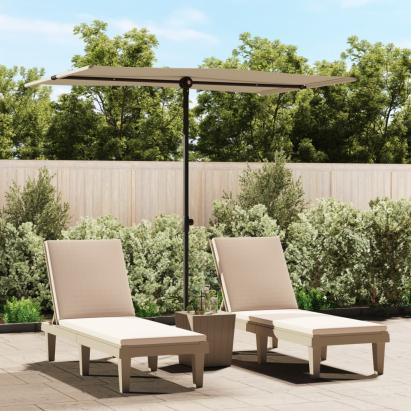 Umbrelă de soare exterior, stâlp aluminiu, gri taupe, 2x1,5 cm  GartenMobel Dekor
