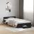 Cadru de pat cu sertar, negru, 90x200 cm, lemn prelucrat GartenMobel Dekor