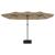 Umbrelă soare cu două capete cu LED-uri, gri taupe, 449x245 cm GartenMobel Dekor