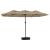 Umbrelă soare cu două capete cu LED-uri, gri taupe, 449x245 cm GartenMobel Dekor