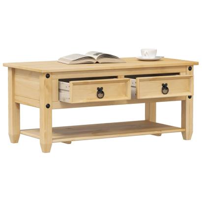 Măsuță de cafea cu sertare Corona, 100x48x45 cm, lemn masiv pin GartenMobel Dekor