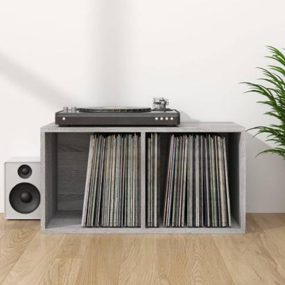 Cutie de depozitare viniluri, gri sonoma, 71x34x36 cm, lemn GartenMobel Dekor