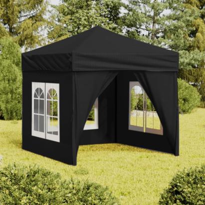 Cort pliabil pentru petrecere, pereți laterali, negru, 2x2 m GartenMobel Dekor