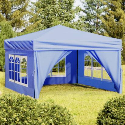 Cort pliabil pentru petrecere, pereți laterali, albastru, 3x3 m GartenMobel Dekor