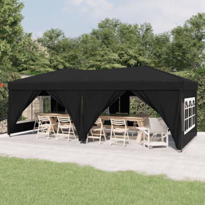 Cort pliabil pentru petrecere, pereți laterali, negru, 3x6 m GartenMobel Dekor