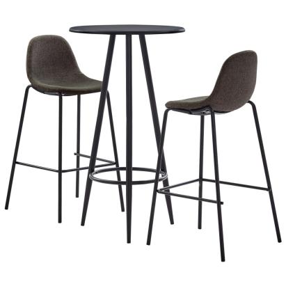 Set mobilier de bar, 3 piese, gri închis, material textil GartenMobel Dekor