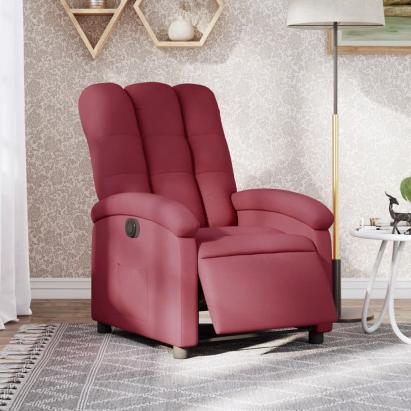 Fotoliu rabatabil electric, roșu vin, material textil GartenMobel Dekor