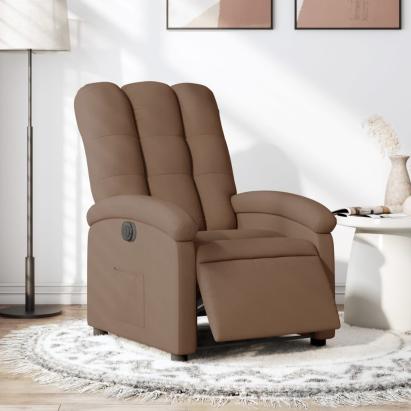 Fotoliu rabatabil electric, maro, material textil GartenMobel Dekor