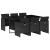 Set mobilier de grădină cu perne, 7 piese, negru, poliratan GartenMobel Dekor