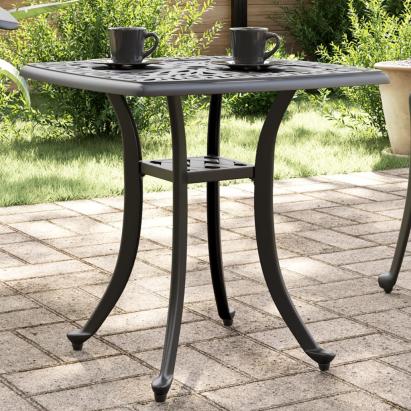 Masă de grădină, negru, 53x53x53 cm, aluminiu turnat GartenMobel Dekor