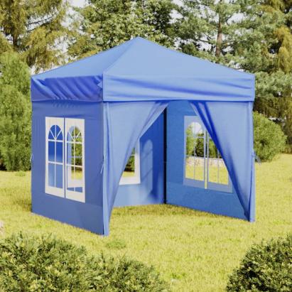 Cort pliabil pentru petrecere, pereți laterali, albastru, 2x2 m GartenMobel Dekor