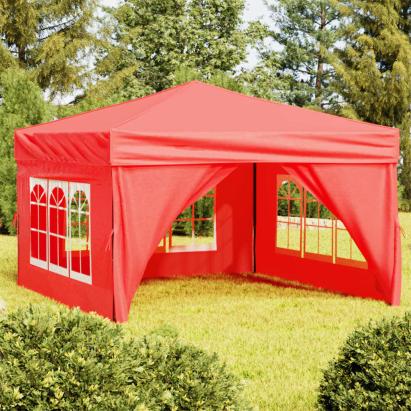 Cort pliabil pentru petrecere, pereți laterali, roșu, 3x3 m GartenMobel Dekor