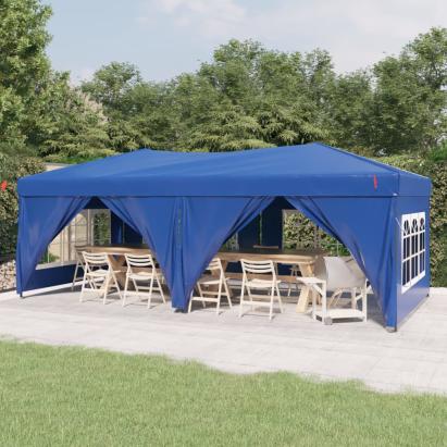 Cort pliabil pentru petrecere, pereți laterali, albastru, 3x6 m GartenMobel Dekor