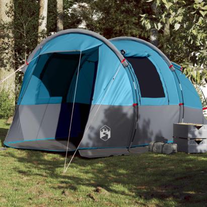 Cort de camping tunel pentru 4 persoane, albastru, impermeabil GartenMobel Dekor