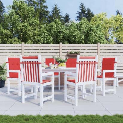 Perne cu spătar mic, 6 buc., roșu, 100x50x3 cm, textil oxford GartenMobel Dekor