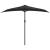 Umbrelă de balcon tijă aluminiu negru 270x144x222cm semicerc GartenMobel Dekor